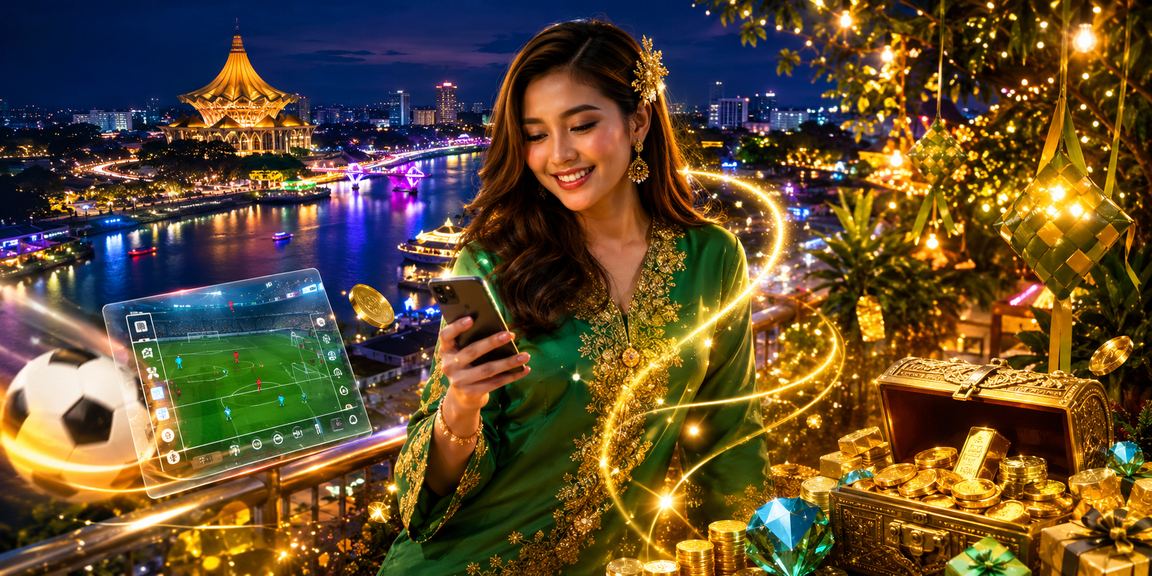 A user from Kuching accessing the vip2 baccarat casino on mobile during Hari Raya